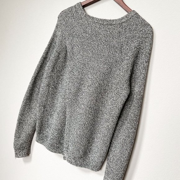 Madewell Province Cross-Back Pullover Sweater Cotton Blend Soft Marled Gray M - Picture 15 of 16